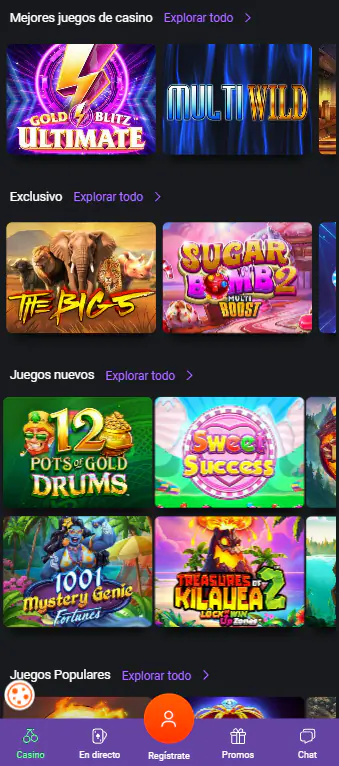 Interfaz One Casino App