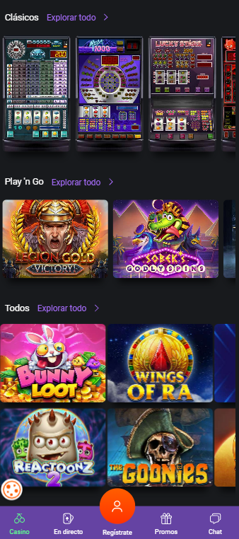 Interfaz One Casino App