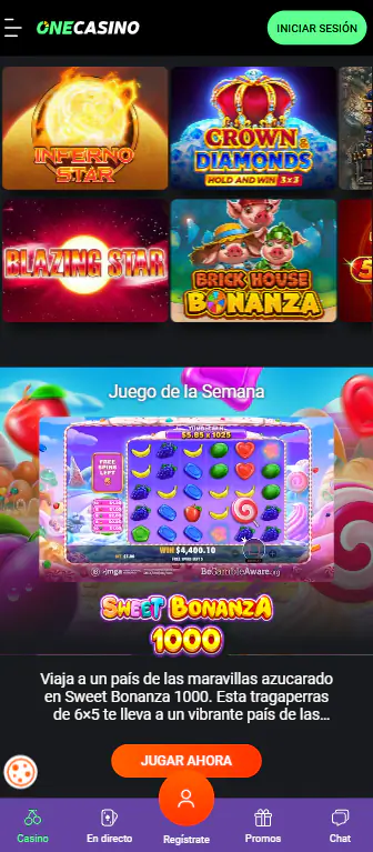Interfaz One Casino App